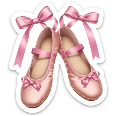 ballet shoes with ribbons on tiptoe sticker