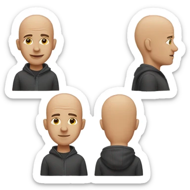 Bald man in hoodie sticker