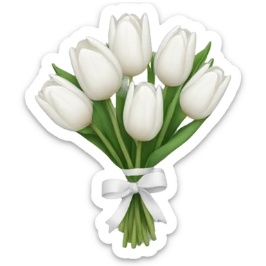 white tulip bouquet  sticker