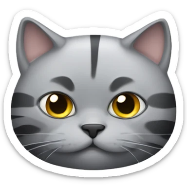 Grey fat cat but the grey have some black stripes  sticker