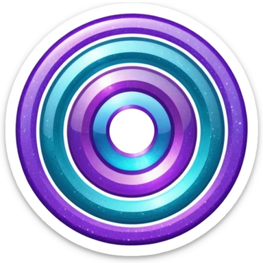 Glitter purple and cian inner circle sticker