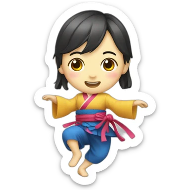 Create a dancing Japanese character sticker