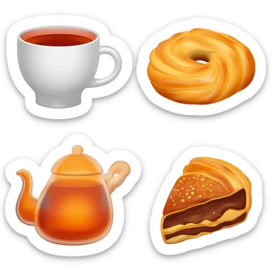 treba mi emoji turskog čaja i peciva sticker