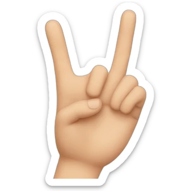 Hand sign without thumb and ring finger sticker