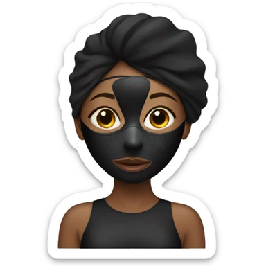 black girl with a facial mask sticker