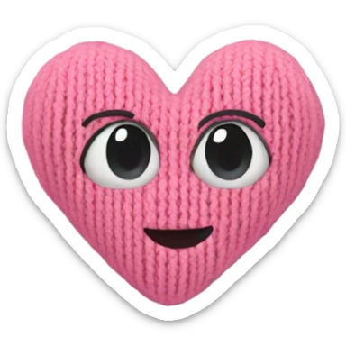 Knit heart sticker
