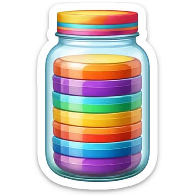 Rainbow Layered Jar	SRetro Ribbon Jar sticker
