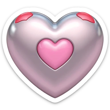 platinum heart with one mini pink heart inside of it  sticker