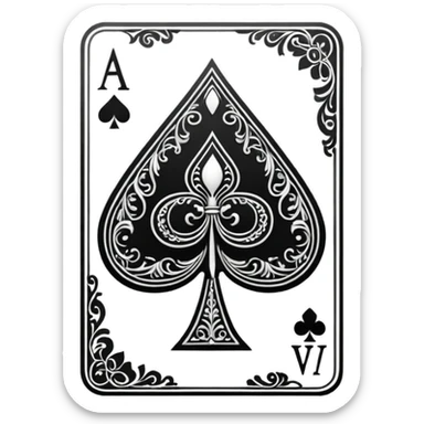 close up of card ace of spades sticker