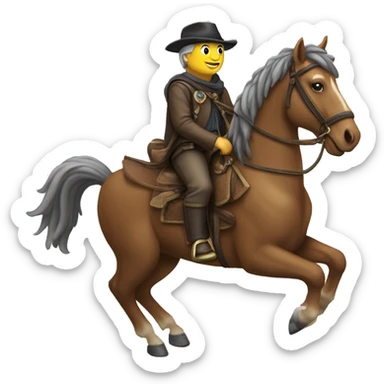 Teboune monte sur un cheval  sticker