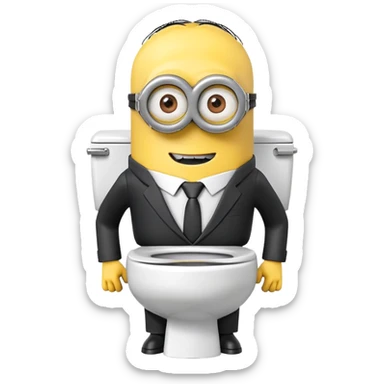 Skibidi toilet minion  sticker