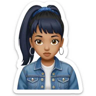 Lisa Left Eye Lopes with black  ponytail hair sticker