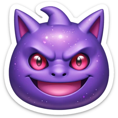 glitter purple and pink gengar sticker
