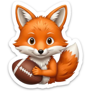 a fox with a football sticker