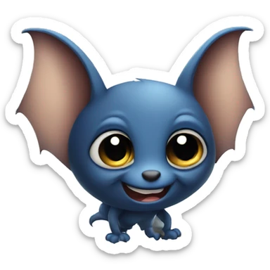 Cute Bat with blue eyes  sticker