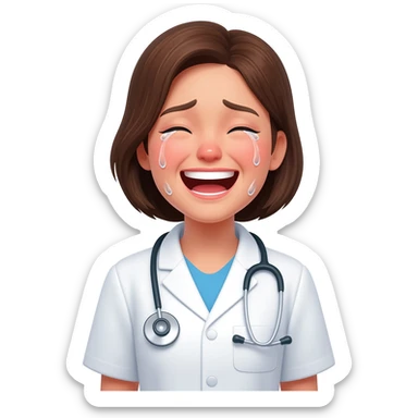 female doctor funny crying sticker