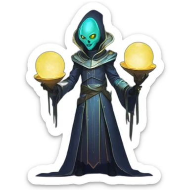 alien priest scifi roguelike rpg style inspired by slay thee spire sticker