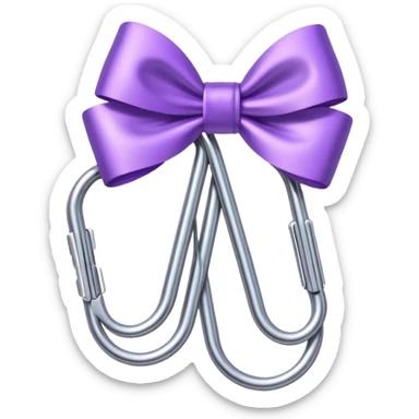 one silver paper clip with a purple bow in the middle sticker