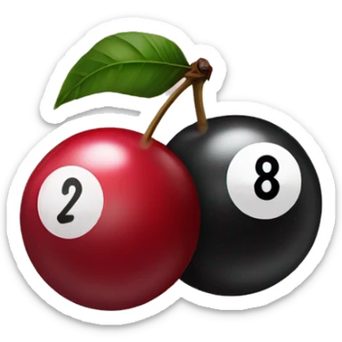 Two 8 ball cherries sticker