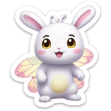 Kawaii Bunny-Butterfly-Pokémon-Fakémon Full Body sticker