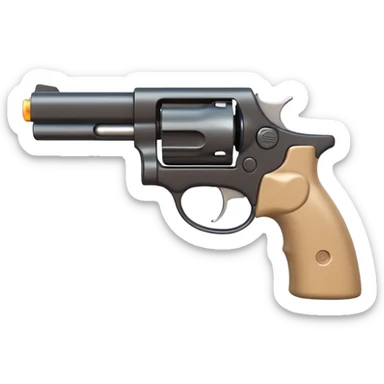 A 3D iOS emoji-style close-up of an index finger pulling a pistol's trigger, showing only the hand and the trigger area inside the trigger guard; stylized, non-realistic toy-pistol look, glossy Apple-style finish, clean white background.
 sticker