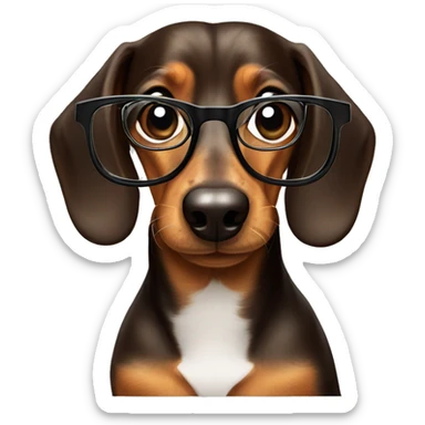 Daschund with glasses sticker