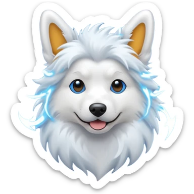 dog with electric waves sticker