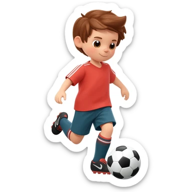 niño pateando la pelota de futbol sticker