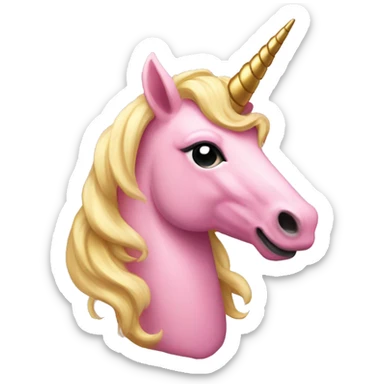 Pink and gold Unicorn sticker