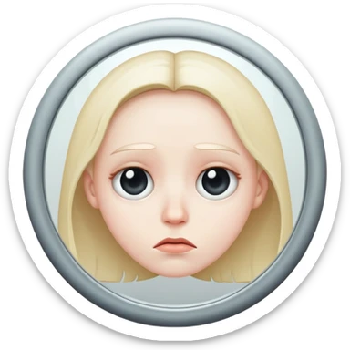 very Sad face in mirror sticker