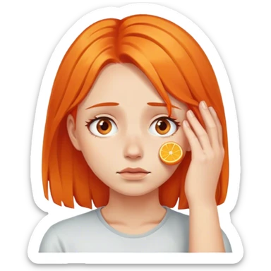 Girl with orange hair face-palm sticker
