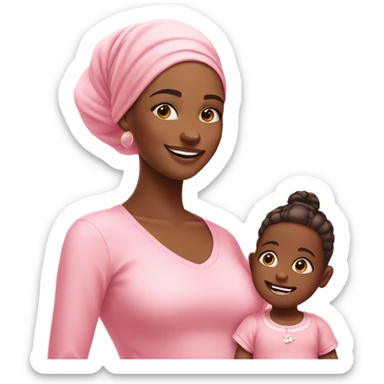 Baby girl and mom pink aesthetic sticker
