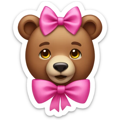 bear with pink bow sticker