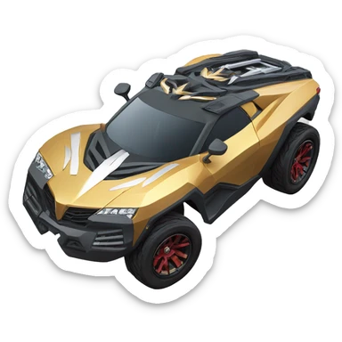 Side view Wonder woman’s offroad capable long-travel suspension 4x4 hypercar  sticker
