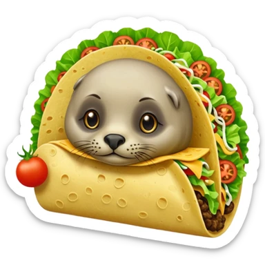 a seal as a taco  sticker
