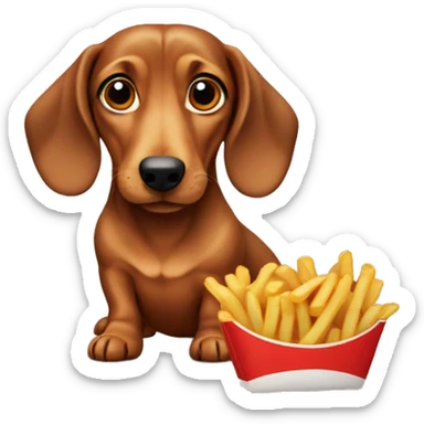 daschund with french fries sticker