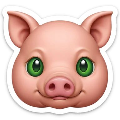 Pig nose with green color sticker
