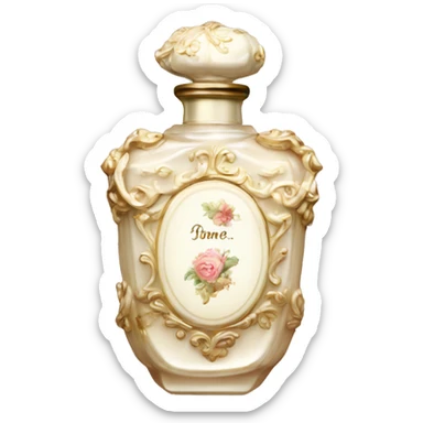 Vintage rococo perfume pale white sticker