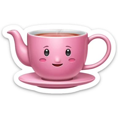 pink cup of tea
 sticker