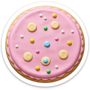 Soft pink frosted sugar cookie sticker