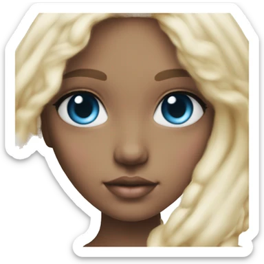 ocean blue doll eyes, blonde hair, feminine, pink, girl, angelic sticker