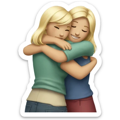 Hug two girlfriends sticker