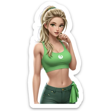 girl with long hair sticker