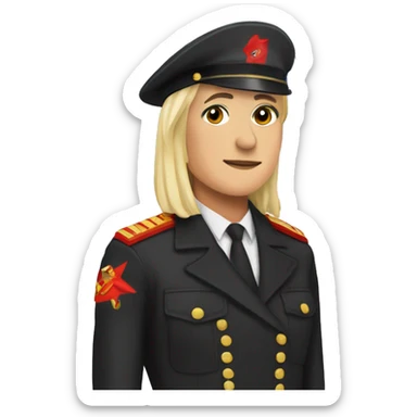 Marine lepen with lgbtqia+ flag sticker