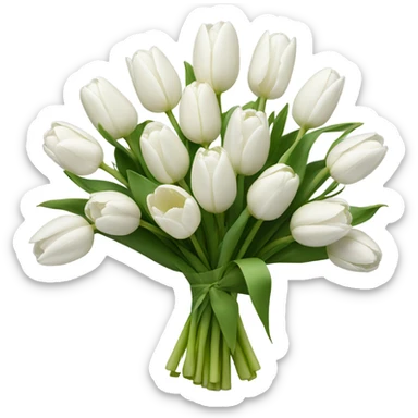 white tulip bouquet  sticker