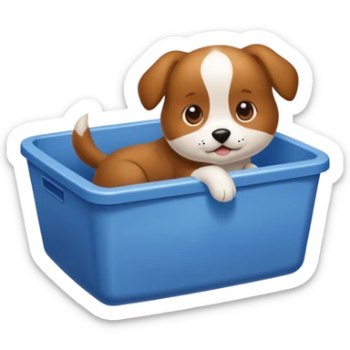 dog in litter box sticker
