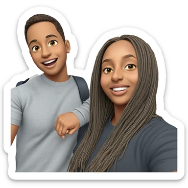 boys smiling by the car sticker