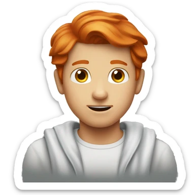 Redhead boy shrug emoji sticker