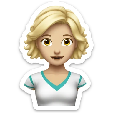 blonde girl gazing at viewer cheerleading  sticker