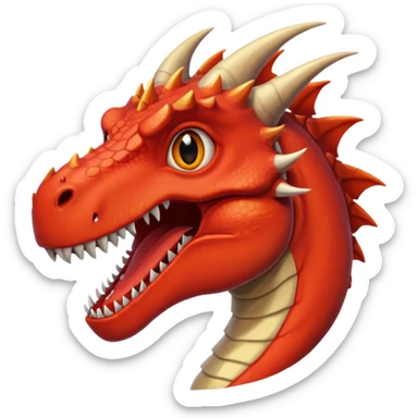 Dinosaur/dragon individual red scale, outline is black. sticker